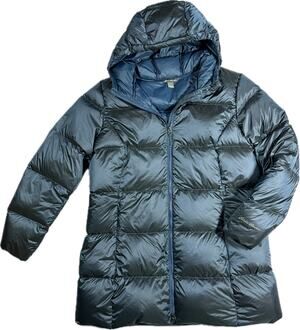 EDDIE BAUER 550 Premium Down Parka Sz XXL Iridescent Teal Blue Coat Jacket